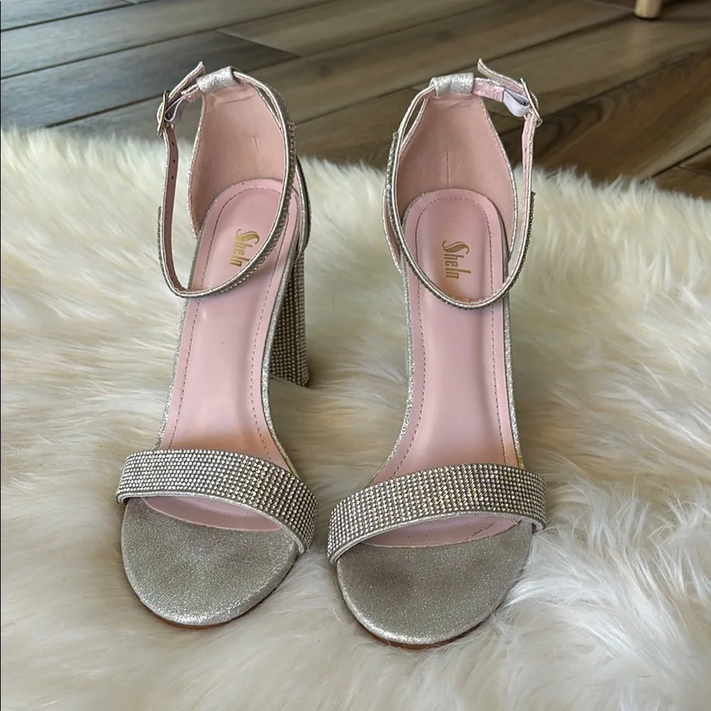 Bling Ankle Strap Heels Size 9 - Picture 4 of 10